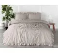 Pościel z bawełny z falbanką - Limasso -160x200 - Natural Cream - w pudełku -Bez Prasowania